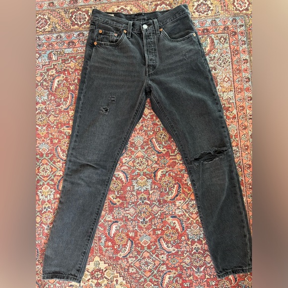 Levi's Denim - Levi’s 501 Skinny Filiforme Black Denim Jeans